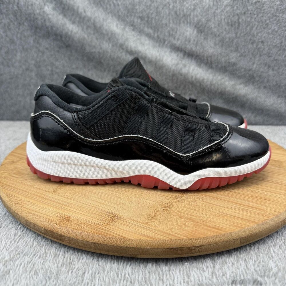 Jordan Air Jordan 11 Retro Low Shoes Boy Size 3Y Black Red FV5116-006 No Insoles